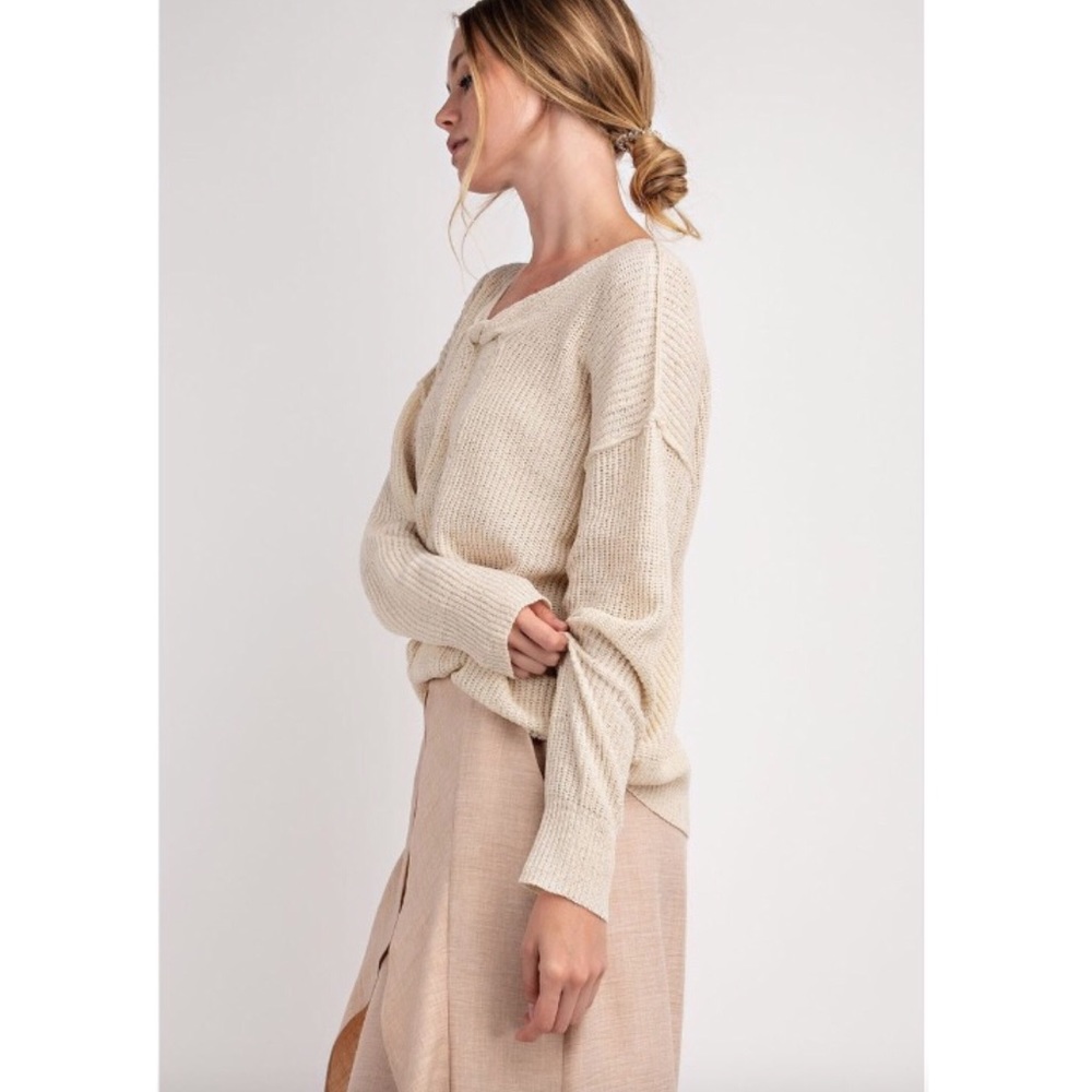 Last 1οΈβ£ Eggshell Twist Sweater - Picture 2 of 3